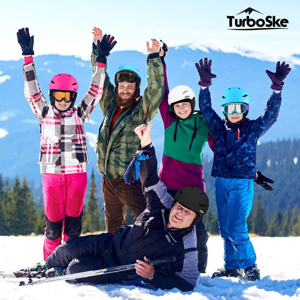 TurboSke Ski Helmet, Snowboard Helmet Snow Sports Helmet, Audio Compatible Helmet for Men, Women and Youth (M, Black)