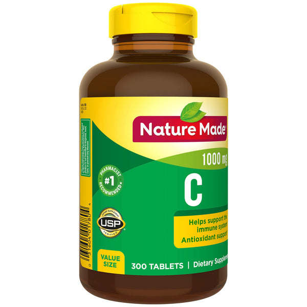 Nature Made Vitamin C 1000 mg, 300 Tablets, Helps Support the Immune System† (Packaging May Vary)