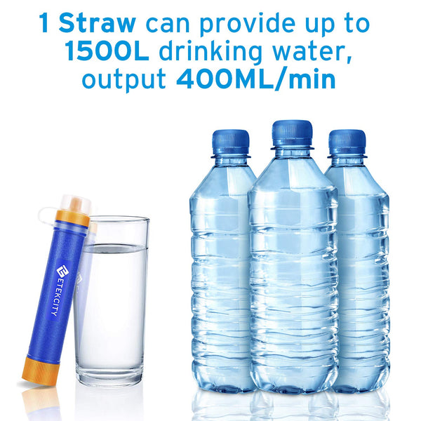 Etekcity Water Filter Straw Camping Water Purification Portable Water Filter Survival Kit for Camping, Hiking, Emergency, Hurricane