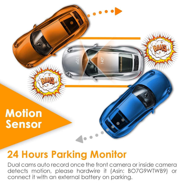 Vantrue N2 Pro Uber Dual Dash Cam Dual 1920x1080P Infrared Night Vision Front and Inside Dash Camera, 2.5K 2560x1440P Single Front, 310° Car Camera, 24hr Parking Mode, Motion Sensor, Support 256GB max