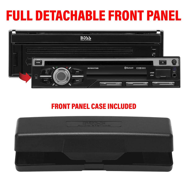 BOSS Audio Systems BV9979B Car DVD Player - Single Din, Bluetooth Audio & Hands-Free Calling, Multi-color Illumination, DVD, CD, MP3, USB, SD Aux-in, AM/FM Radio Receiver, 7 Inch LCD Touchscreen