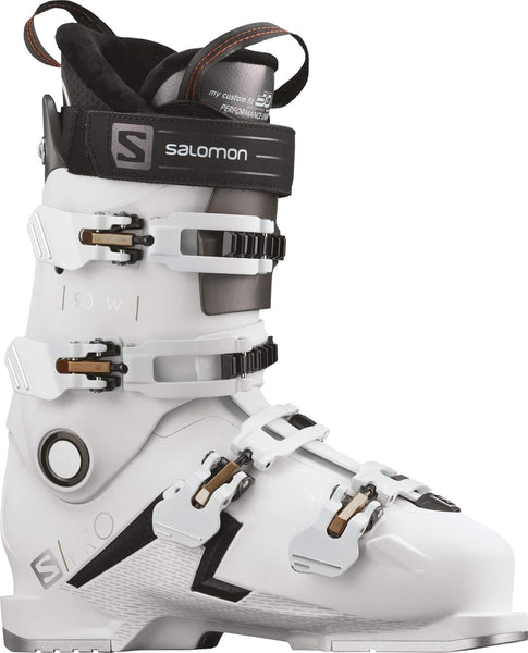 Salomon S/Pro 90 Ski Boot - Women's White/Black/Golden Glow Metallic 25/25.5