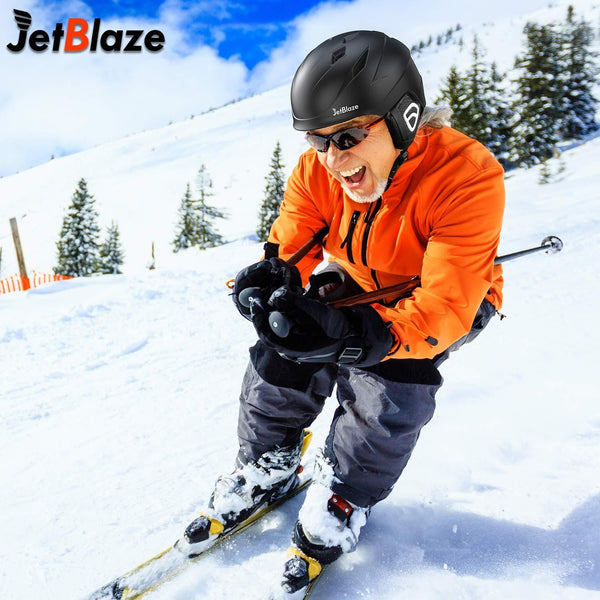 JetBlaze Ski Helmet, Snowboard Helmet, Snow Helmet for Men Women Youth (Black, M)