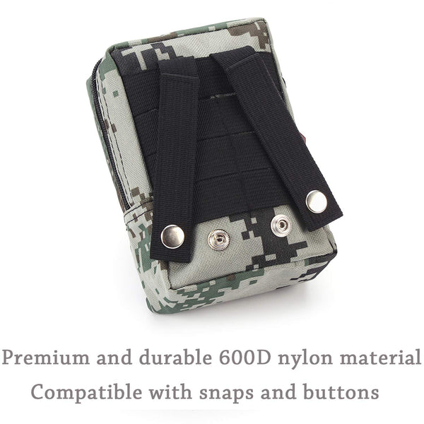 120 Pieces First Aid Kit, Tactical Trauma Kit Reflective Stripe, Great for Camping, Survival, Hiking, Rescue Camouflage