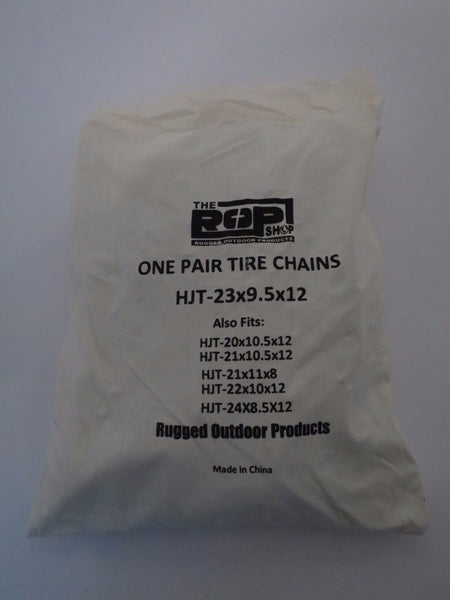 The ROP Shop New Pair 2 Link TIRE Chains 23x9.50x12 for Garden Tractors/Riders/Snowblower