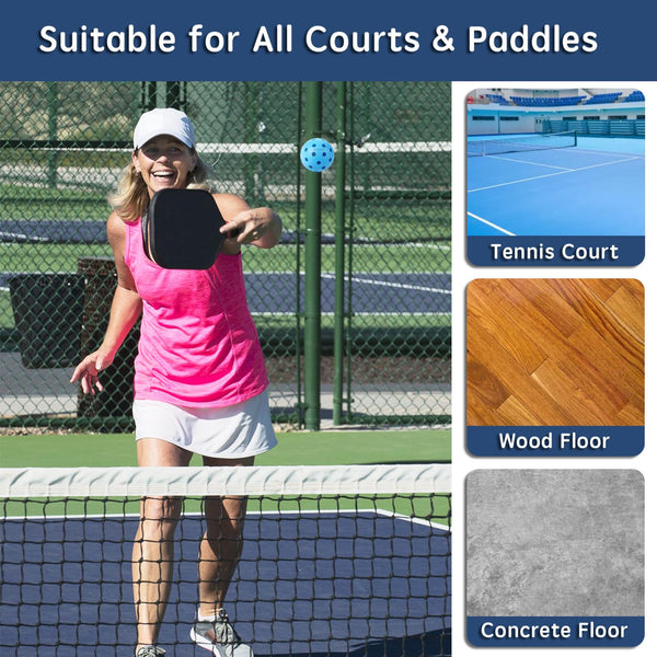 jiecool Pickleball Balls, 6 Pack 40 Holes Outdoor Pickleball Balls with Mesh Bag for Outdoor Play, Best Pickleball Balls for Recreational and Professional Players