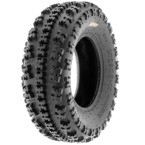 Set of 4 SunF A027 XC 22x7-10 Front & 20x11-9 Rear ATV UTV Knobby Sport Tires, 6 PR, Tubeless