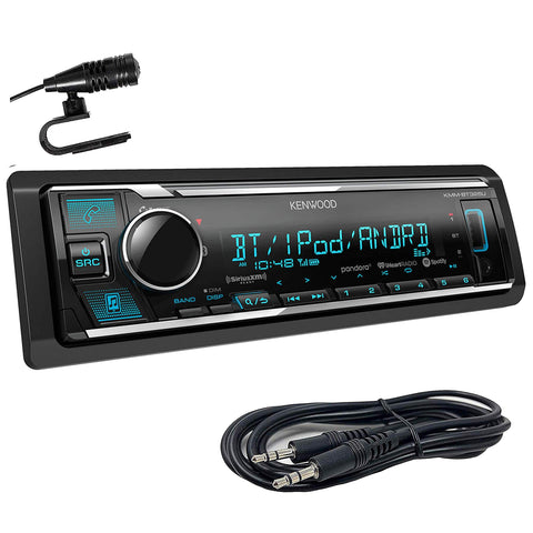 Kenwood KMM-BT325U Single Din Bluetooth SiriusXM Ready in-Dash Digital Media Car Stereo Receiver W/Spotify Control + Emb Aux 3.5mm Cable