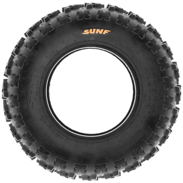 Set of 4 SunF A027 XC 22x7-10 Front & 20x11-9 Rear ATV UTV Knobby Sport Tires, 6 PR, Tubeless