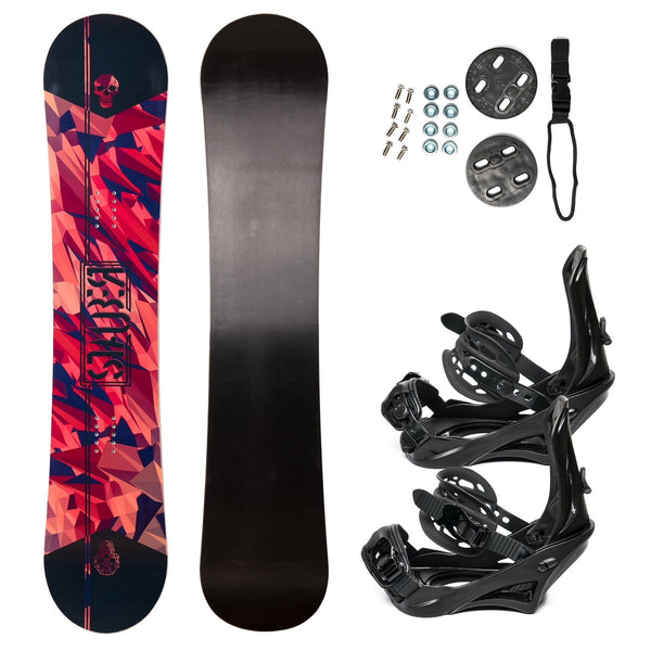STAUBER 138cm Summit Snowboard & Binding Package Sizes 128, 133, 138, 143, 148,153,158, 161- Best All Terrain, Twin Directional, Hybrid Profile - Adjustable Bindings - Designed for All Levels