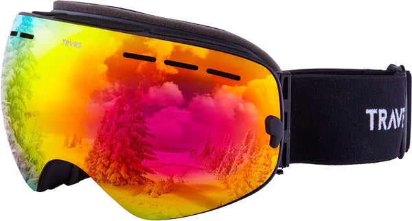 Traverse Virgata Ski, Snowboard, and Snowmobile Goggles, Obsidian with Phoenix REVO Red Lens