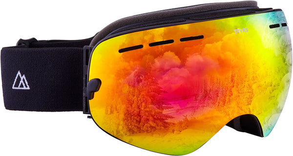 Traverse Virgata Ski, Snowboard, and Snowmobile Goggles, Obsidian with Phoenix REVO Red Lens