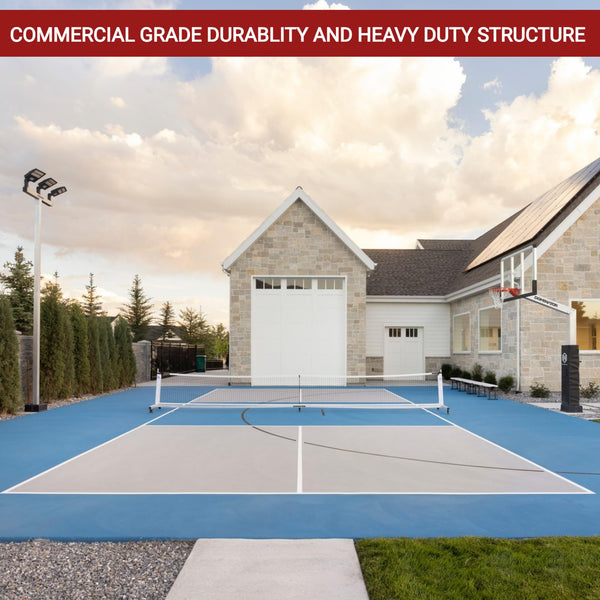 Dominator Indoor/Outdoor Portable Pickleball Net, Constructed of Rust Proof Aluminum Frame - Includes Rolling Carry Bag, Locking Rollers