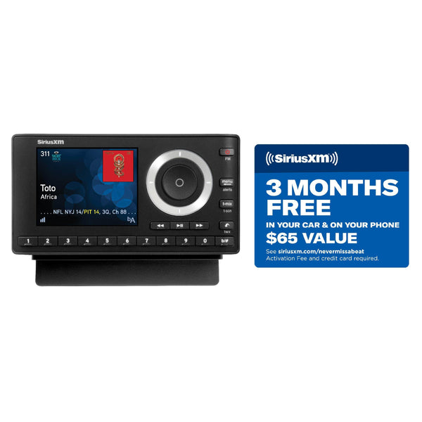 SiriusXM SXPL1V1 Onyx Plus Satellite Radio with Vehicle Kit with Free 3 Months Satellite and Streaming Service, Onyx Plus with Vehicle Kit