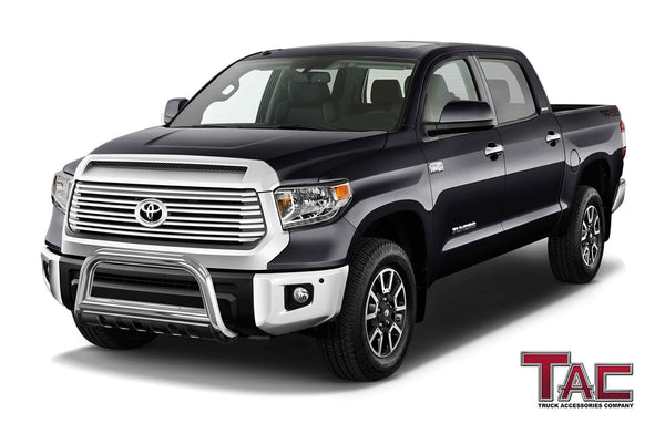 TAC Bull Bar Fit 2007-2020 Toyota Tundra Pickup Truck / 2008-2020 Toyota Sequoia SUV 3" Stainless Steel Front Bumper Guard Grille Guard Brush Push Guard Off Road Exterior Accessories