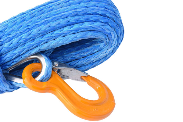 Blue 3/8"100feet Synthetic Winch Rope,Winch Cable,Winch Line for ATV Jeep Truck SUV Electric Winch