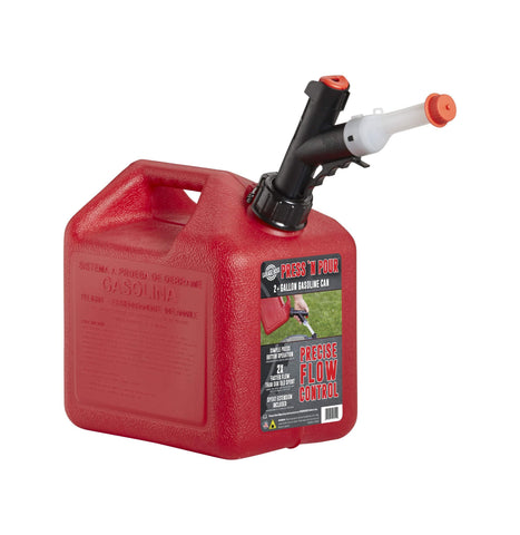 GARAGE BOSS GB320 Briggs and Stratton Press 'N Pour Gas Can, 2+ Gallon, Red