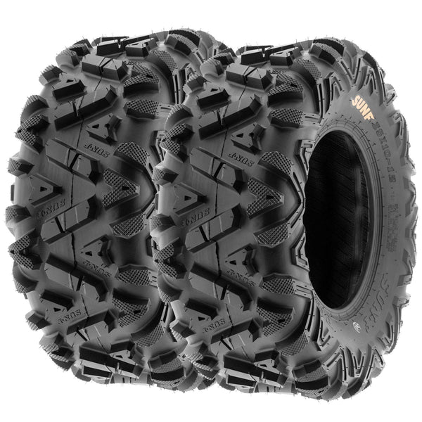 SunF Power.I ATV/UTV all-terrain Tires 25x8-12 Front & 25x10-12 Rear, Set of 4 A033, 6-PR, Tubeless
