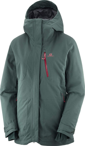 SALOMON Women's Qst Snow JKT W, Green Gab, Small