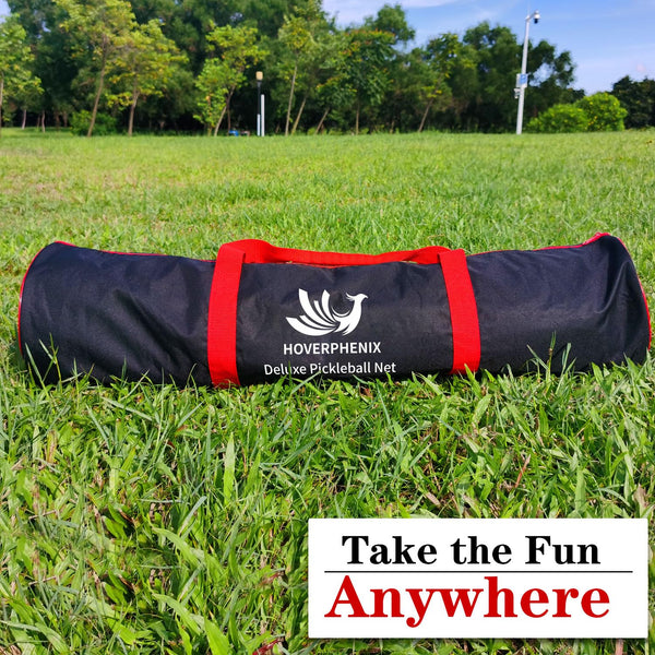 Portable Pickleball Net Set with Wheels, 22ft Regulation Size Pickleball Net System with 4 Fiberglass Paddles, 8 Outdoor Pickleball Balls and Carry Bag for Backyard and Driveway