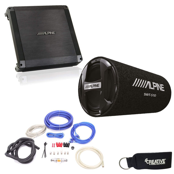 Alpine BBX-T600 Amplifier and SWT-S10 10" Bass Tube - Includes Wire kit