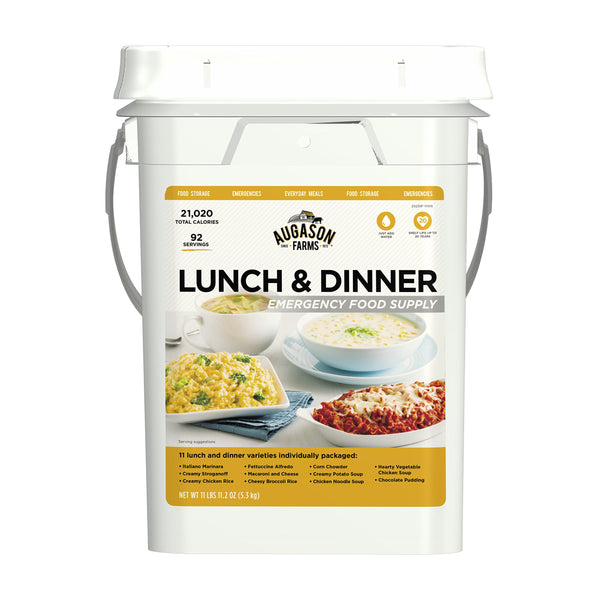 Augason Farms Lunch & Dinner Emergency Food Supply 11 lbs 11.2 oz 4 Gallon Pail