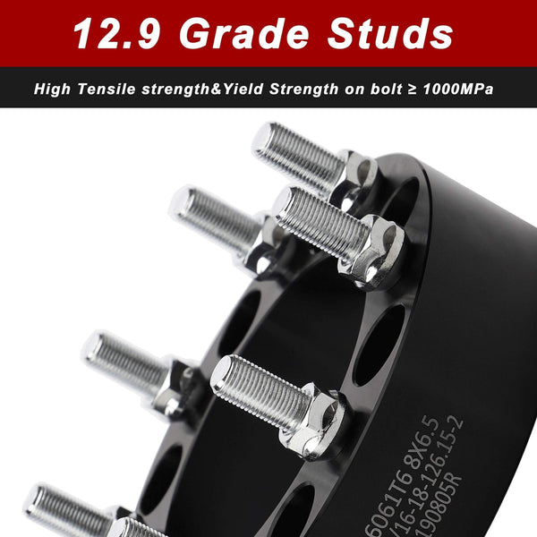 2PCS 8x6.5 to 8x6.5 Wheel Spacers 2 inches with 9/16-18 Studs for 1994-2010 Dodge Ram 2500 3500, 1967-1997 Ford F350,E-150 E-250 E-350 Econoline