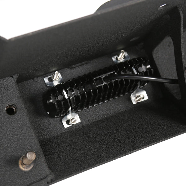 Rock Crawler Front Bumper w/LEDLight Winch Plate Black Textured for 2007-2019 Jeep Wrangler JK Wiring (Harness is Included)