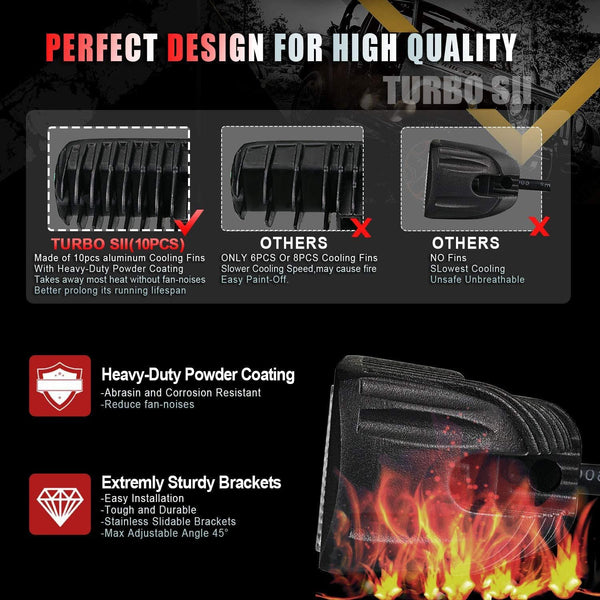 TURBOSII 6 Inch 18W Led Light Bar Flood Beam High Power Off Road Fog Lights Reverse Backup Bumper Drl Lamp For Snowblower Golf Cart 4 Wheeler Polaris Ranger Cargo Van ATV John Deer Honda Pioneer