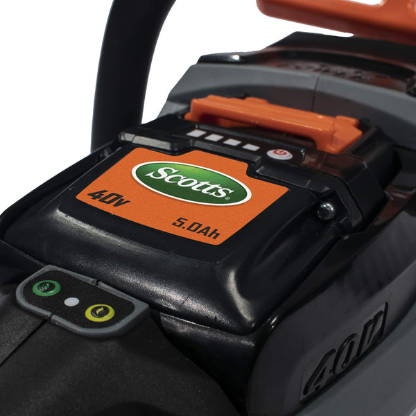 Scotts LCS31140S 14 in. 40-Volt Lithium Ion Cordless Chainsaw, 2Ah Battery and Charger Included