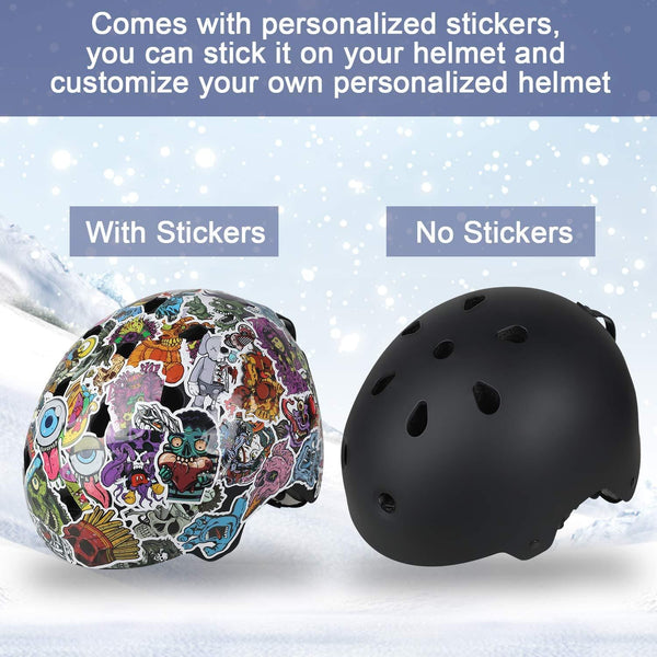 Zacro Ski & Cycling Helmet - Winter Snow Snowboard Skiing Helmet with CPSC and ASTM Certified,Compatible with Ski Goggles for Skiing, Comes with a Headwear and Personality Stickers (M 54-60cm)