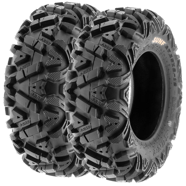 SunF Power.I ATV/UTV all-terrain Tires 25x8-12 Front & 25x10-12 Rear, Set of 4 A033, 6-PR, Tubeless