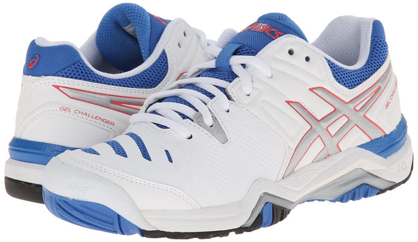 ASICS Women's Gel-Challenger 10 Tennis Shoe, White/Silver/Powder Blue,5 M US [product _type] ASICS - Ultra Pickleball - The Pickleball Paddle MegaStore
