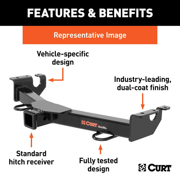 CURT 31084 Front Hitch with 2-Inch Receiver, Fits Select Jeep Cherokee, Comanche, Wagoneer