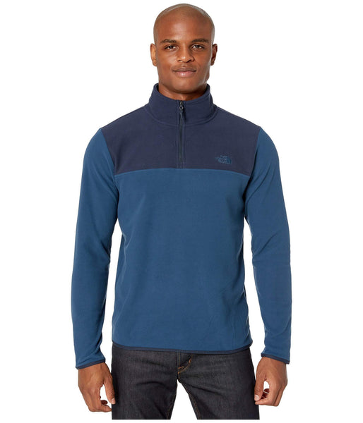 The North Face Men's TKA Glacier Quarter Zip Pullover, Blue Wing Teal/Urban Navy, Large