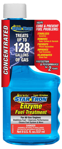 Star Tron Enzyme Fuel Treatment - Concentrated Gas Formula 8 oz - Treats 128 Gallons