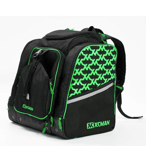 XCMAN Ski Boots and Snowboard Boot Backpack Bag, Excellent for Travel with Waterproof Exterior & Bottom,Green