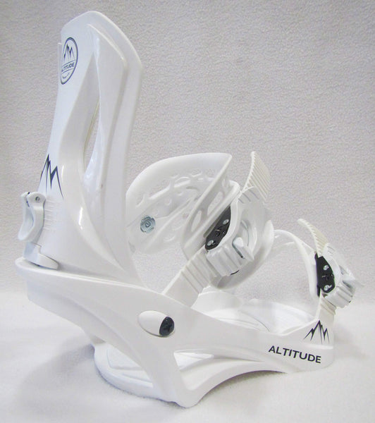 ALTITUDE" Snowboard BINDINGS (White) L/XL (Men 8.5-13 Women 9.5+) Compatible with 4X4, Burton 3D, Burton EST