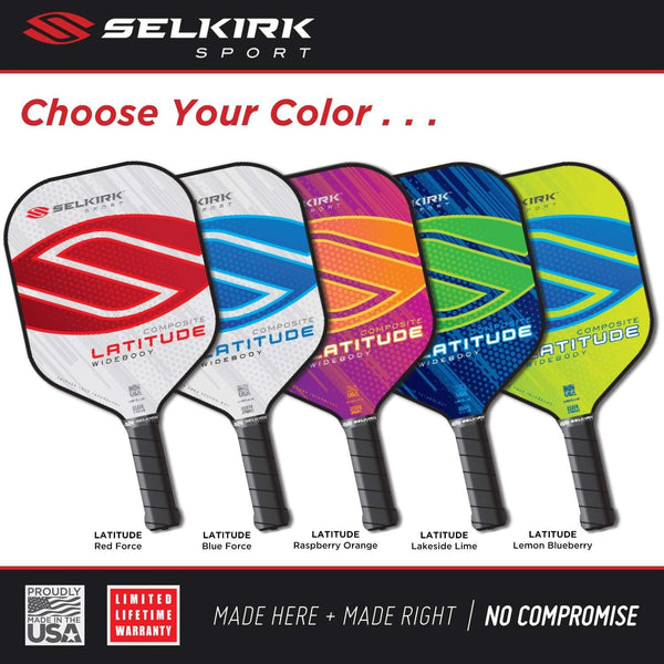 Selkirk Latitude Widebody Composite Pickleball Paddle - USAPA Approved - PowerCore Polymer Core - PolyFlex Composite Surface - EdgeSentry Protection - ThinGrip Handle (Blue Force) [product _type] Selkirk Sport - Ultra Pickleball - The Pickleball Paddle MegaStore