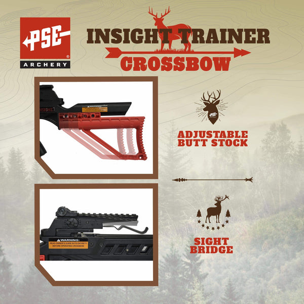 PSE Insight Trainer Crossbow for Youth and Kids - Includes 10 Bolts