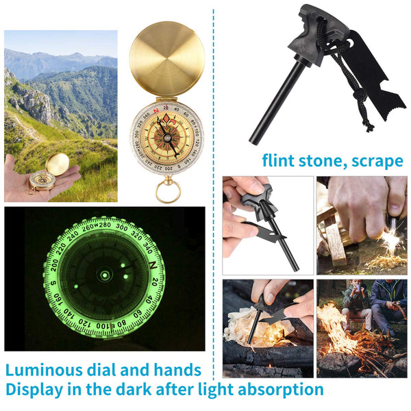 Gifts for Men Him Boys, Upgraded Survival Gear Kit 15 in 1 for Dad, Fishing Hunting Camping Birthday Gifts Ideas for Him Boyfriend, Emergency Tool Gift Ideas for Teen Boy Husband