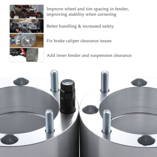 Orion Motor Tech 4x156 Wheel Spacers with 12x1.5 Studs, Compatible with 2013+ Polaris Ranger, 2014+ Polaris RZR XP 1000, 2015+ Polaris RZR Trail 900, 900 XC and RZR High Performance S 900