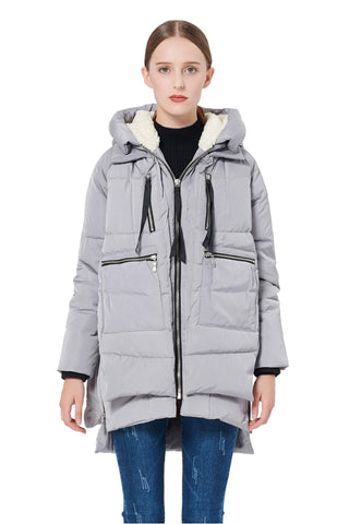 Orolay Women's Thickened Down Jacket (L, Gray)