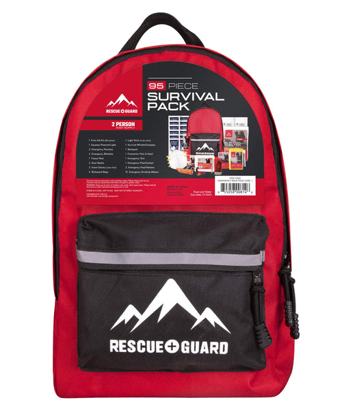 Rescue Guard First Aid Kit Hurricane Disaster or Earthquake Emergency Survival Bug Out Bag Supplies for Families - Up to 12 Day 72 Hours of Disaster Preparedness Supplies (Intermediate Survival Pack)
