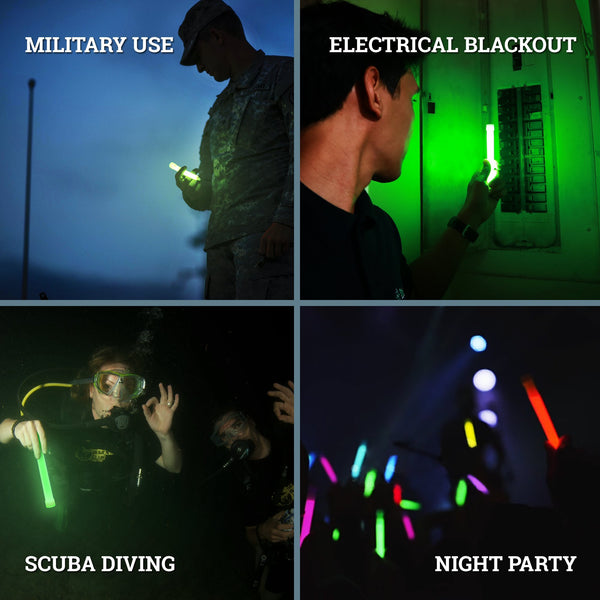 12 Ultra Bright Glow Sticks - Emergency Light Sticks for Camping Accessories, Parties, Hurricane Supplies, Earthquake, Survival Kit and More - Lasts Over 12 Hours (Green)