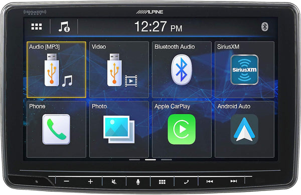 Alpine iLX-F259, Halo9 9" Single Din Mech-Less Digital Media Receiver, Apple CarPlay/Android Auto