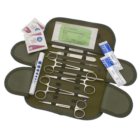 ASATechmed 20 PC U.S. Military Style Surplus Emergency Survival Kit - Stop The Bleed Kit - Military Style First Aid Kit - Molle Pouch