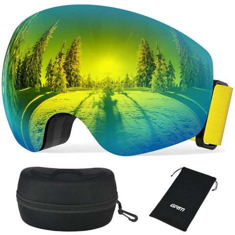 GRM Ski Snow Snowboard Goggles UV Protection Anti Fog Snow Goggles for Men Women Youth