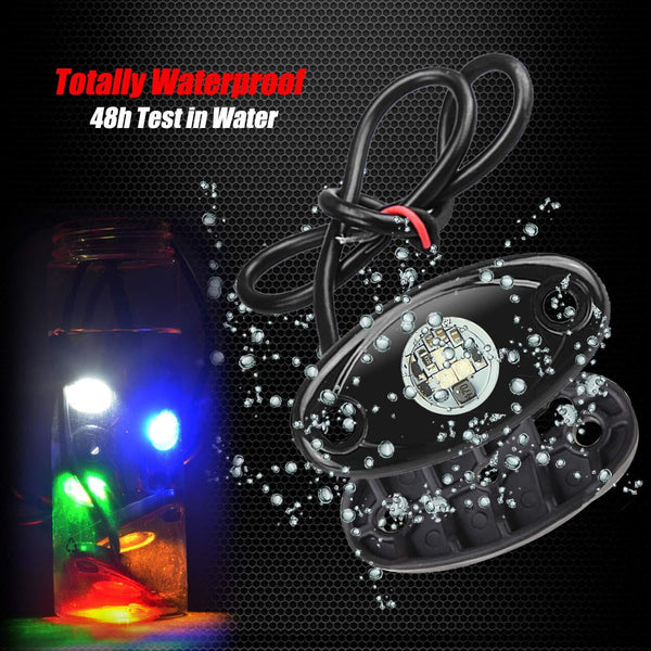 4 Pods LED Rock Lights, Ampper Waterproof LED Neon Underglow Light for Car Truck ATV UTV SUV Jeep Offroad Boat Underbody Glow Trail Rig Lamp (Blue)