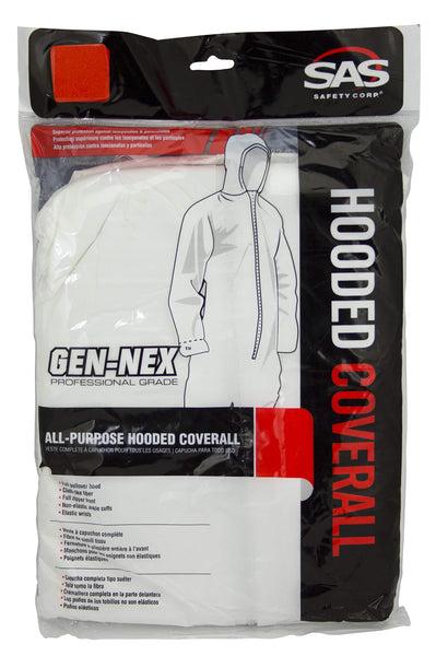SAS Safety 6893 Gen-Nex All-Purpose Hooded Painter's Coverall, Large
